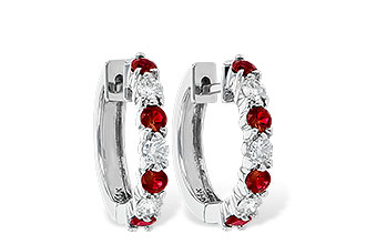 A028-93661: EARRINGS .64 RUBY 1.05 TGW