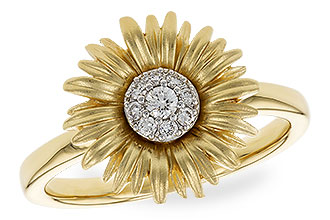 A301-67352: B301-66425 WITH YG & PETALS / WG SETTING .10 TW