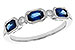 A302-56416: LDS WED RG .72 SAPPHIRE .77 TGW (4x3MM SAPP)