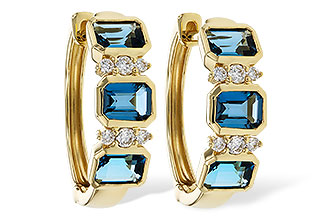 A302-56434: EARRINGS 1.37 TW LONDON BLUE TOPAZ 1.48 TGW