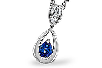 A302-57325: NECKLACE .21 SAPPHIRE .27 TGW (4x3 SAPP)