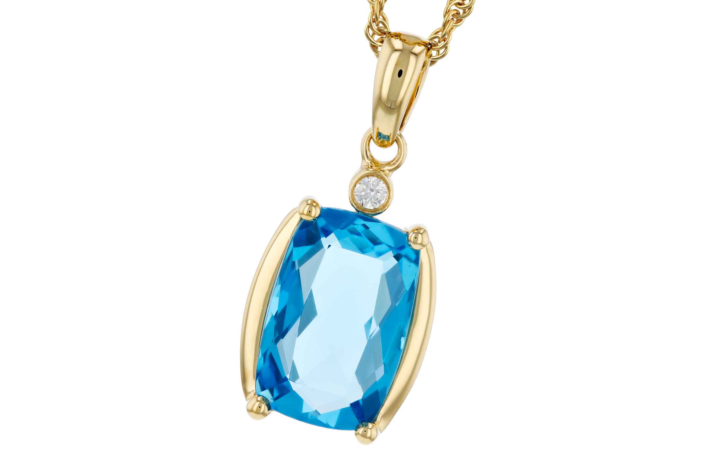 A303-47289: NECKLACE 2.88 BLUE TOPAZ 2.90 TGW (11x7MM BT)