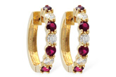 B028-93661: EARRINGS 1.30 RUBY 2.08 TGW