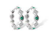 B214-37343: EARRINGS .13 EMERALD .18 TGW