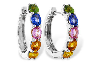 B302-57298: EARRINGS 2.20 TW MULTI-COLOR SAPPHIRE