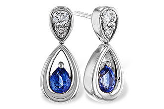 B302-57316: EARRINGS .42 SAPPHIRE .54 TGW (4x3 SAPP)