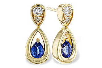 B302-57316: EARRINGS .42 SAPPHIRE .54 TGW (4x3 SAPP)