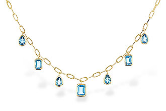 B302-57352: NECKLACE 4.10 TW BLUE TOPAZ (17")