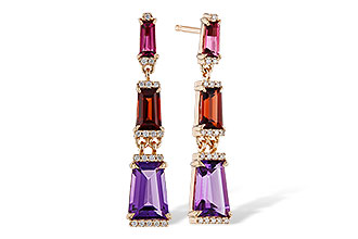 B302-58252: EARRINGS 1.98 SEMI-PREC (PT,GT,AMY) 2.05 TGW