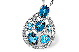 B302-60043: NECKLACE 3.23 TW BLUE TOPAZ 3.38 TGW