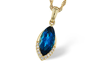 B302-61907: NECK 2.14 LONDON BLUE TOPAZ 2.20 TGW (12x6MM MQ)