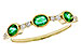 B302-62734: LDS WEDDING RG .46 TW EMERALD .58 TGW