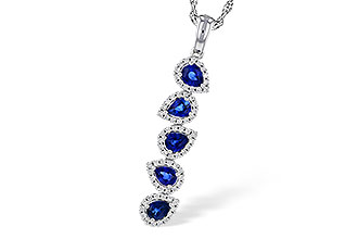 B302-62816: NECKLACE .95 TW SAPPIRE 1.19 TGW