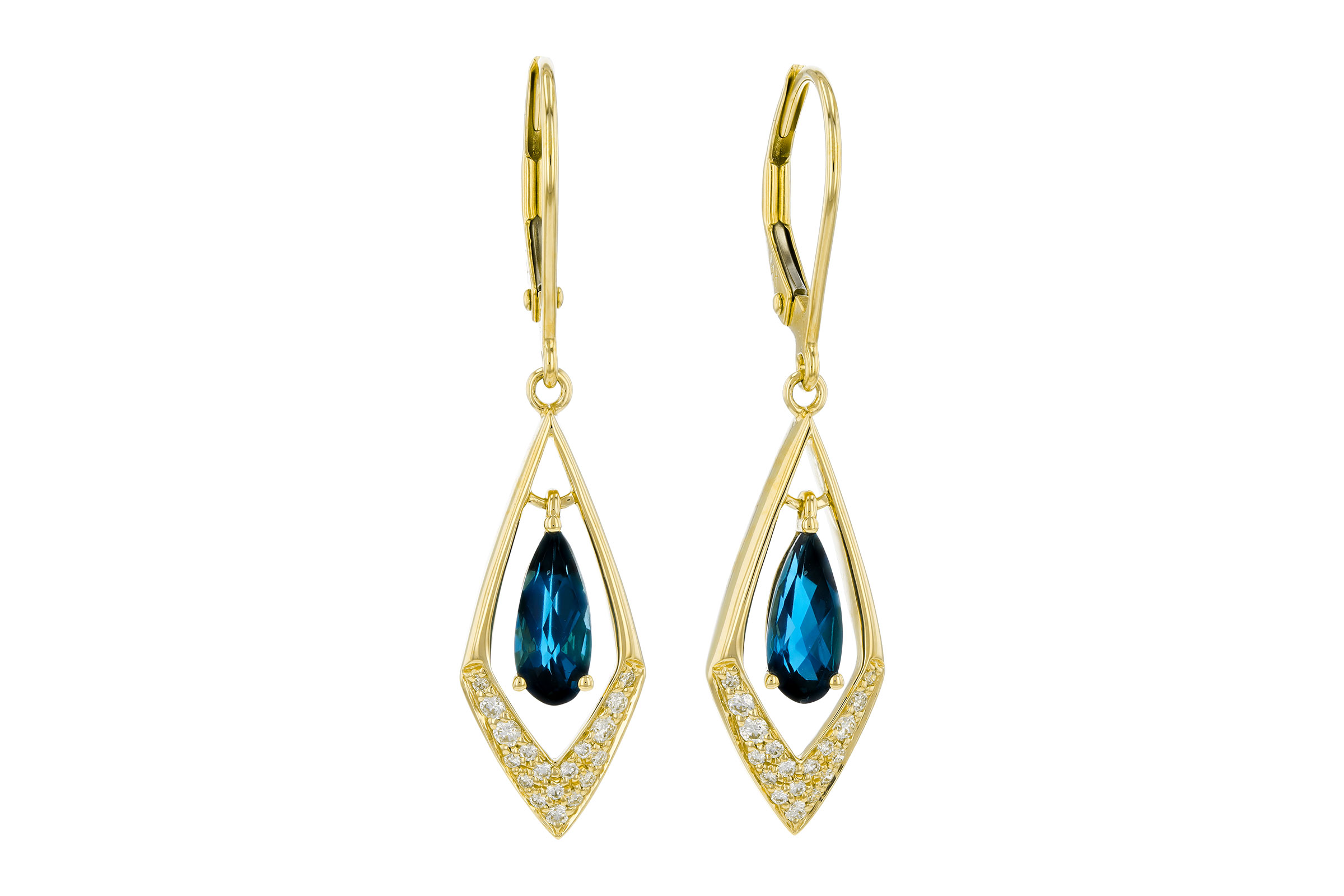 B303-47298: EARR 1.07 TW LONDON BLUE TOPAZ 1.22 TGW