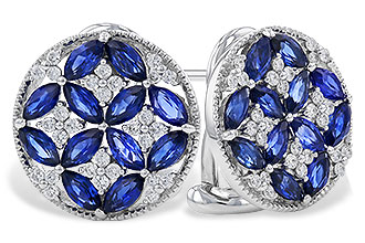 C302-55543: EARRINGS 2.07 TW SAPPHIRE 2.37 TGW