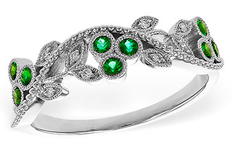 C302-62734: LDS WED RG .17 EMERALD TW .23 TGW