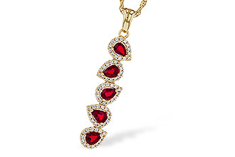 C302-62816: NECKLACE .90 TW RUBY 1.14 TGW