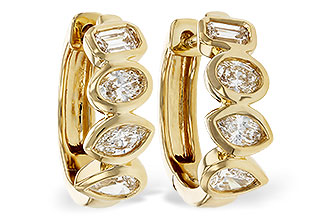 C303-45461: EARRINGS .68 TW FANCY CUT DIAS