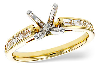 C303-45470: LDS SEMI DIA RG .38 TW BAGUETTES