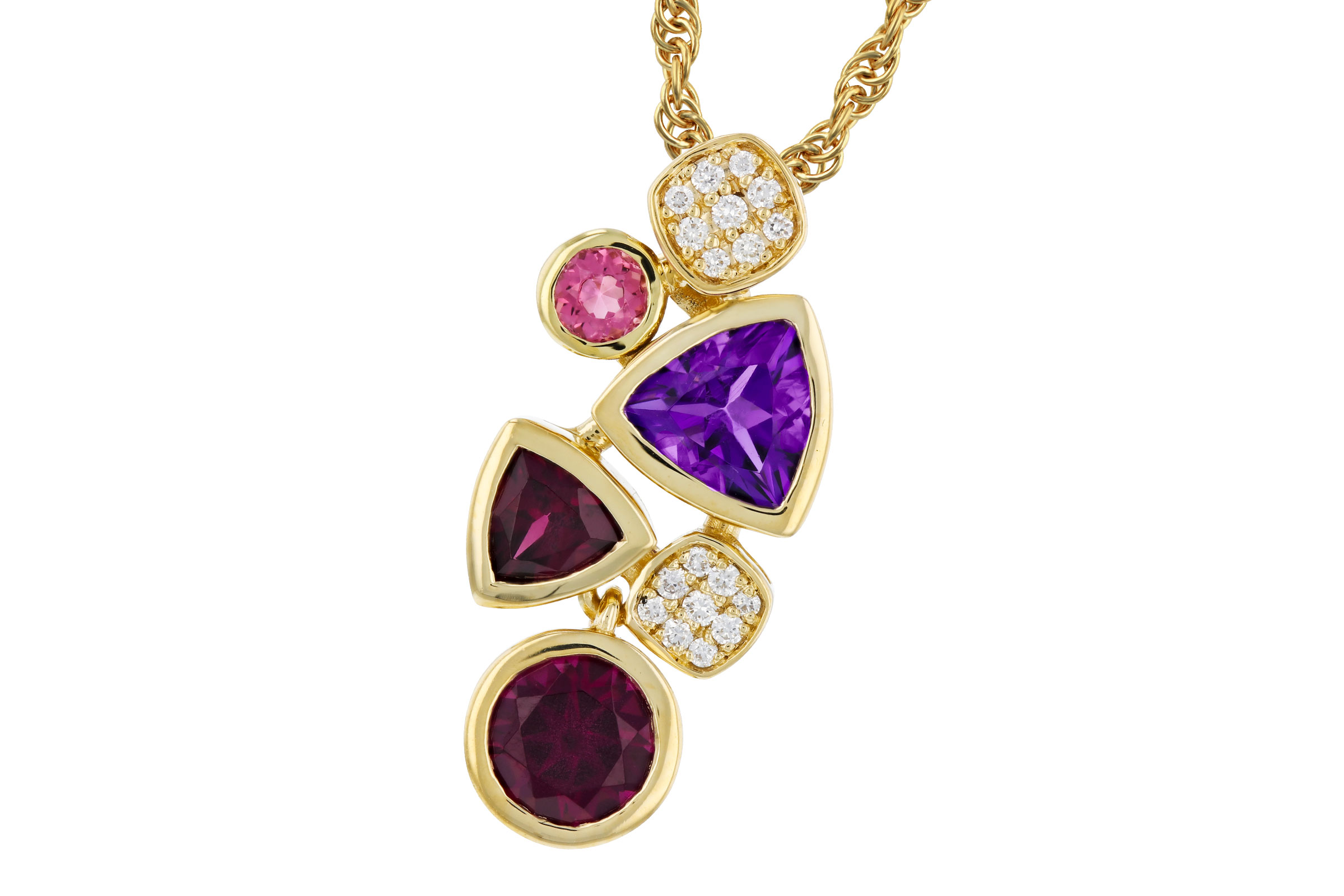 C303-47343: NECKLACE 1.34 SEMI-PREC (AM,RHO,PT) 1.40 TGW