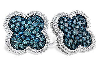 D302-59170: EARRINGS .50 TW BLUE DIAS