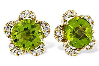 D302-62752: EARRINGS 2.93 PERIDOT 3.10 TGW (7MM RD)