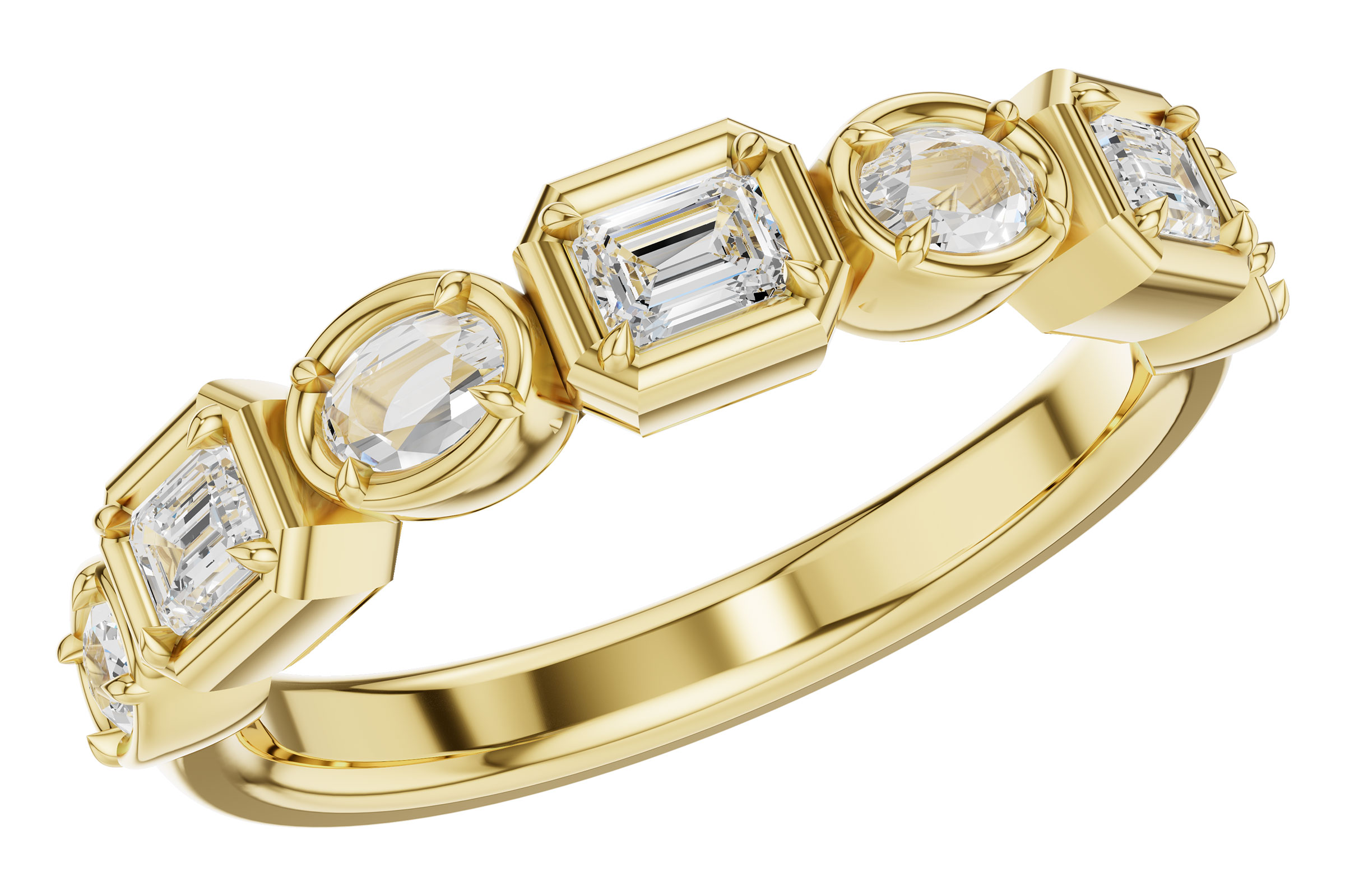 D303-47352: LDS DIA WED RG .55 TW FANCY CUT DIAS