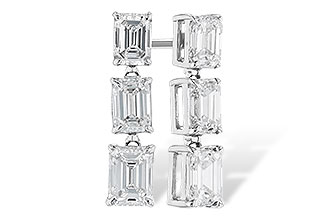 E301-64625: EARRINGS 1.12 TW EMERALD CUTS
