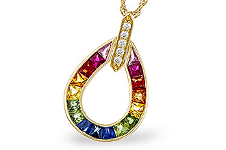 E302-57306: NECKLACE 1.10 MULTI-COLOR SAPPH 1.15 TGW