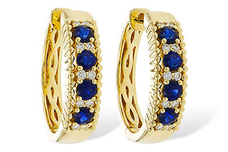 E302-62797: EARRINGS .56 TW SAPP .68 TGW