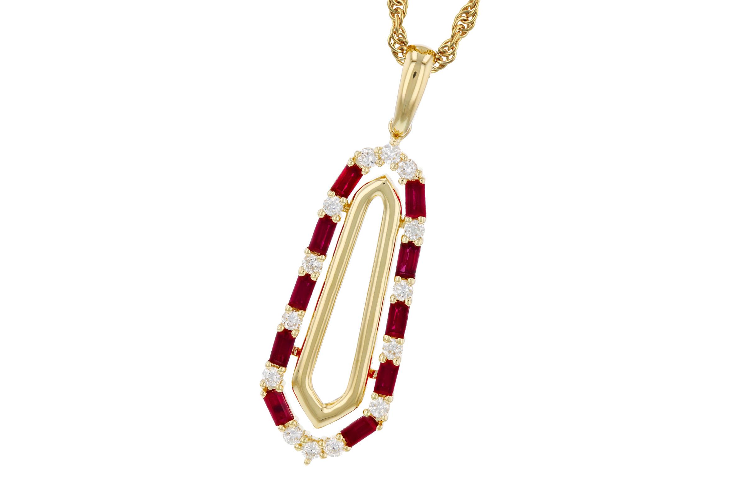 E303-48225: NECKLACE .72 TW RUBY .92 TGW