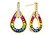 F302-57306: EARRINGS 1.18 MULTI-COLOR SAPP 1.25 TGW