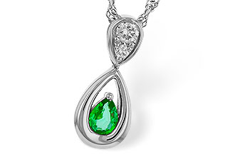 F302-58234: NECKLACE .10 EMERALD .16 TGW (4x3 EMER)