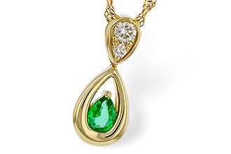 F302-58234: NECKLACE .10 EMERALD .16 TGW (4x3 EMER)