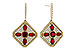 F302-59115: EARRINGS .99 TW RUBY 1.42 TGW