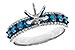 F302-59152: LDS SEMI DIA RG .72 BLUE DIAS .92 TW