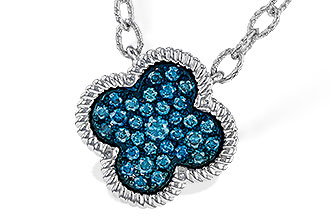 F302-59161: NECKLACE .33 TW BLUE DIAMONDS
