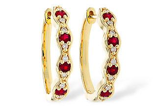 F302-62743: EARRINGS .28 TW RUBY .34 TGW