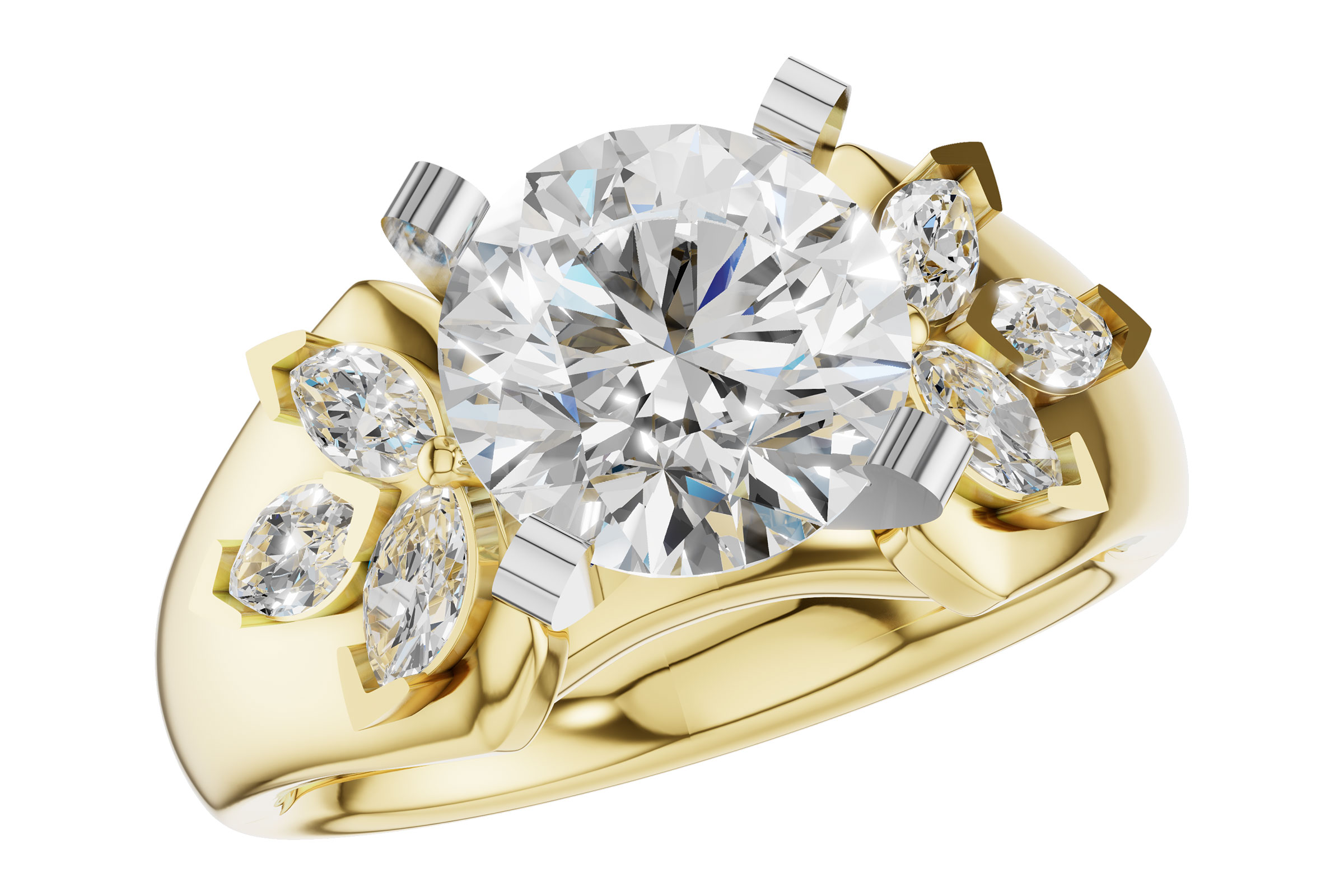 F303-46388: LDS SEMI DIA RG .38 TW MARQUISE DIAS