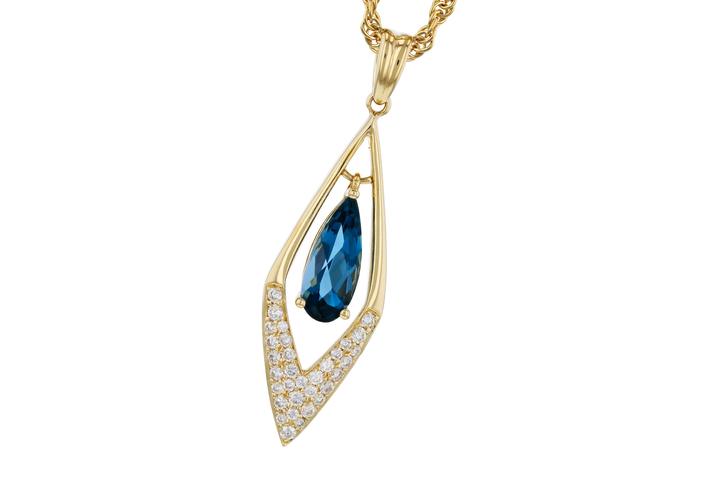 F303-47306: NECK .85 LONDON BLUE TOPAZ 1.02 TGW (10x4MM LBT)