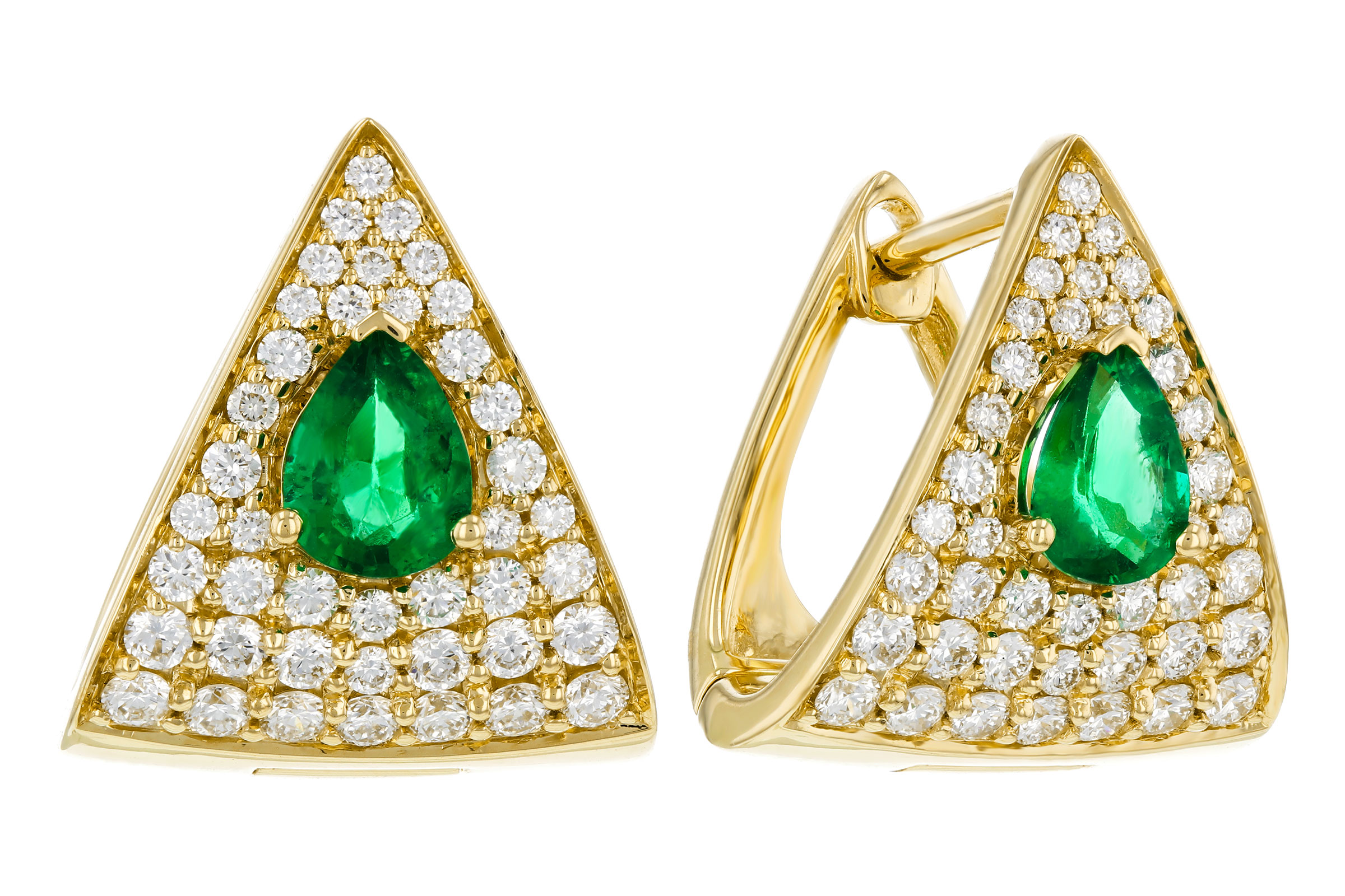 F303-47361: EARRINGS .45 TW EMERALD 1.00 TGW (5x4MM EM)