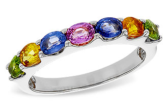 G302-57306: LDS WED RG 1.54 TW MULTI-COLOR SAPPHIRE