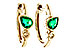 G302-59179: EARRINGS .38 TW EMERALD .44 TGW