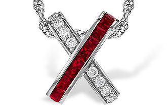 G302-62752: NECKLACE .53 TW RUBY .70 TGW