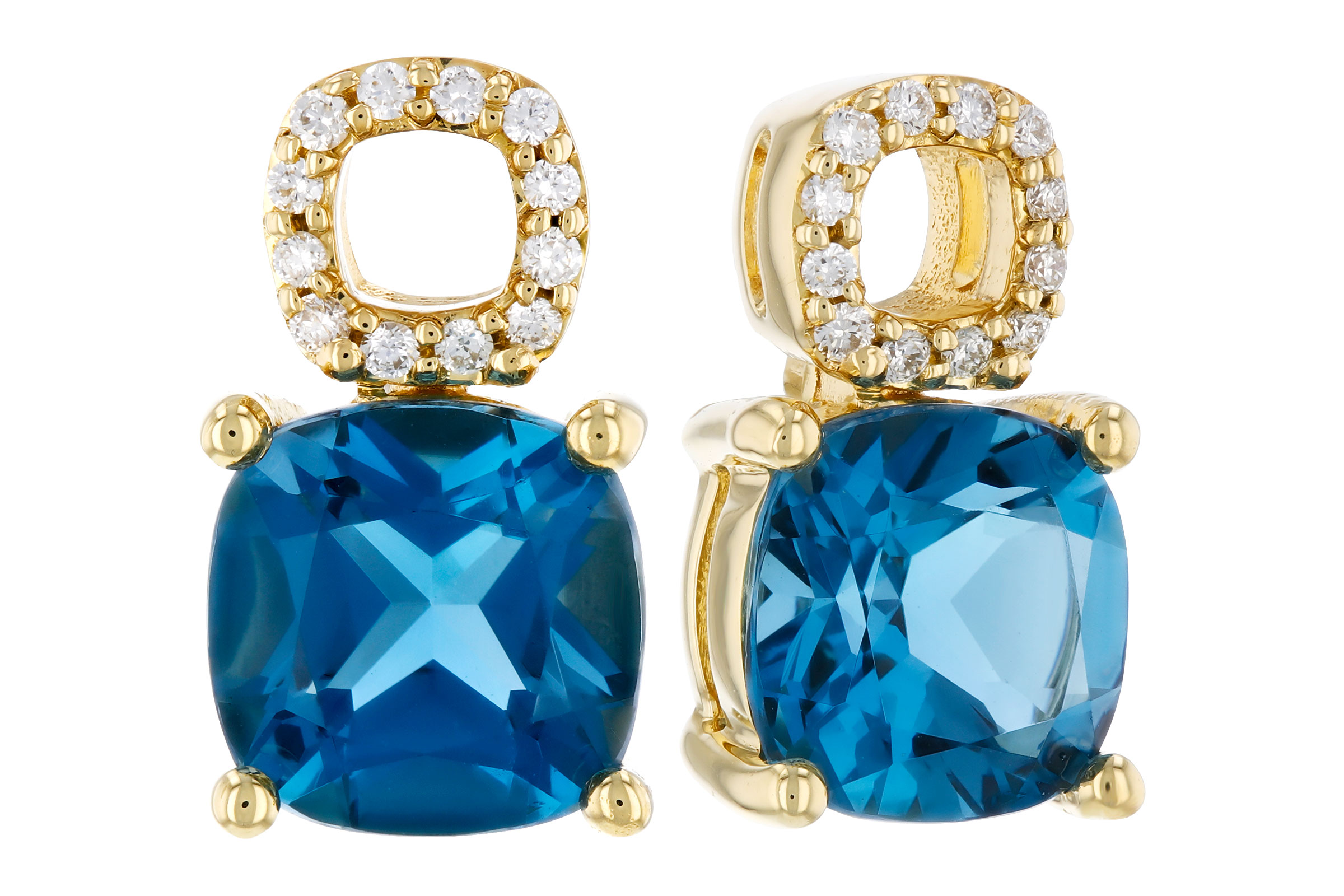 G303-47324: EARR 1.92 TW LONDON BLUE TOPAZ 1.98 TGW (6MM LBT)