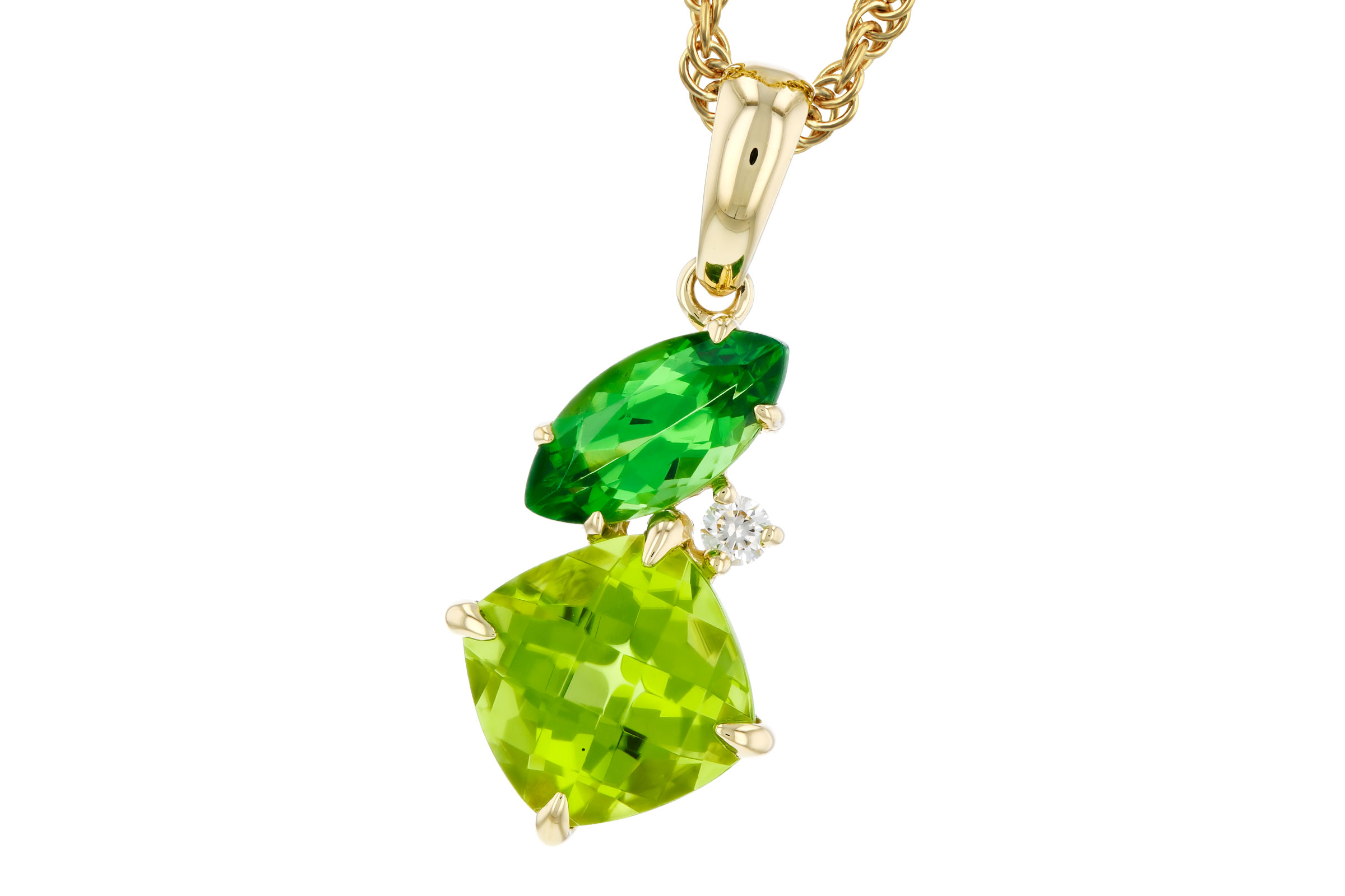 G303-48206: NECKLACE 1.97 TW SEMI-PREC (PER,TSAV) 2.00 TGW