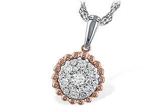 H218-01870: NECKLACE .33 TW (ROSE & WHITE GOLD)