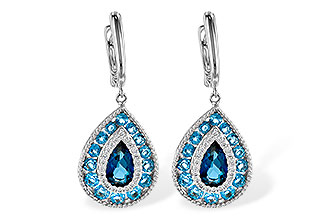 H218-03706: EARR 3.15 TW BLUE TOPAZ 3.32 TGW