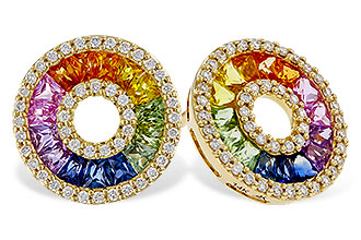 H302-57306: EARRINGS 2.10 MULTI-COLOR SAPP 2.37 TGW