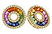 H302-57306: EARRINGS 2.10 MULTI-COLOR SAPP 2.37 TGW